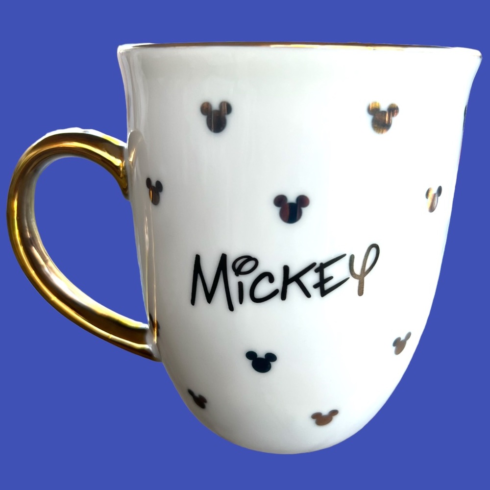 Disney Mickey Mouse Fancy Gold Coffee Mug With Miniature Mickey Heads. NWT. - Picture 6 of 7